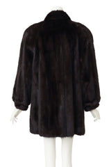 Fur Cocoon Coat by Furrari on mannequin back  @ Recess LA