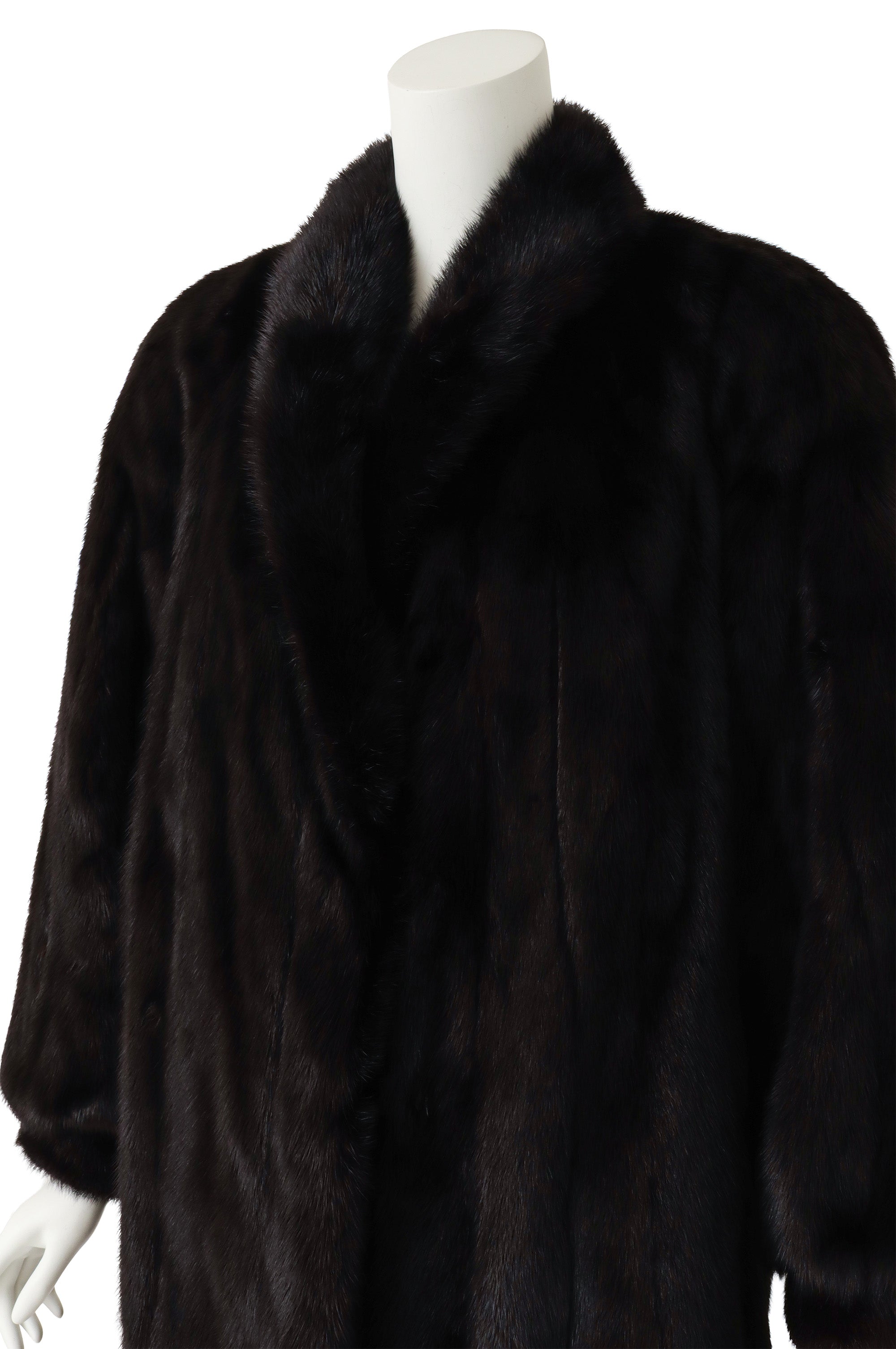 Fur Cocoon Coat by Furrari on mannequin close @ Recess LA