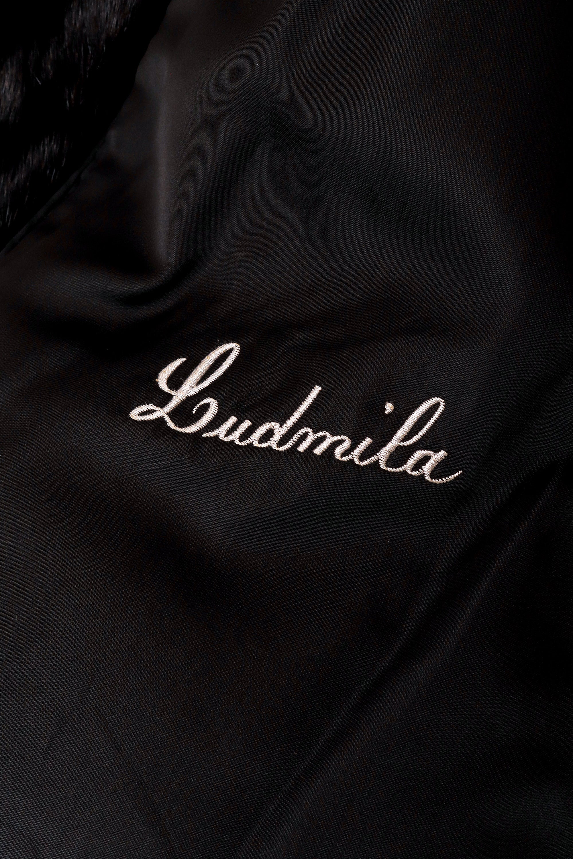 Fur Cocoon Coat by Furrari 'Ludmila' embroidery @ Recess LA