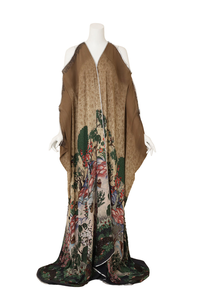Scenic Landscape Forest Animal Print Silk Duster @Recess LA