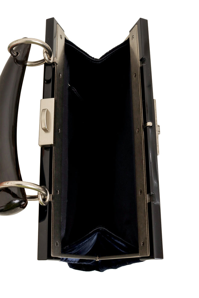 Yves Saint Laurent Velvet Horn Mombasa Bag inside @ Recess LA