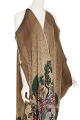 Scenic Landscape Forest Animal Print Silk Duster mannequin front view @Recess LA