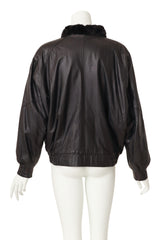 reversible leather fur jacket leather back @ Recess LA