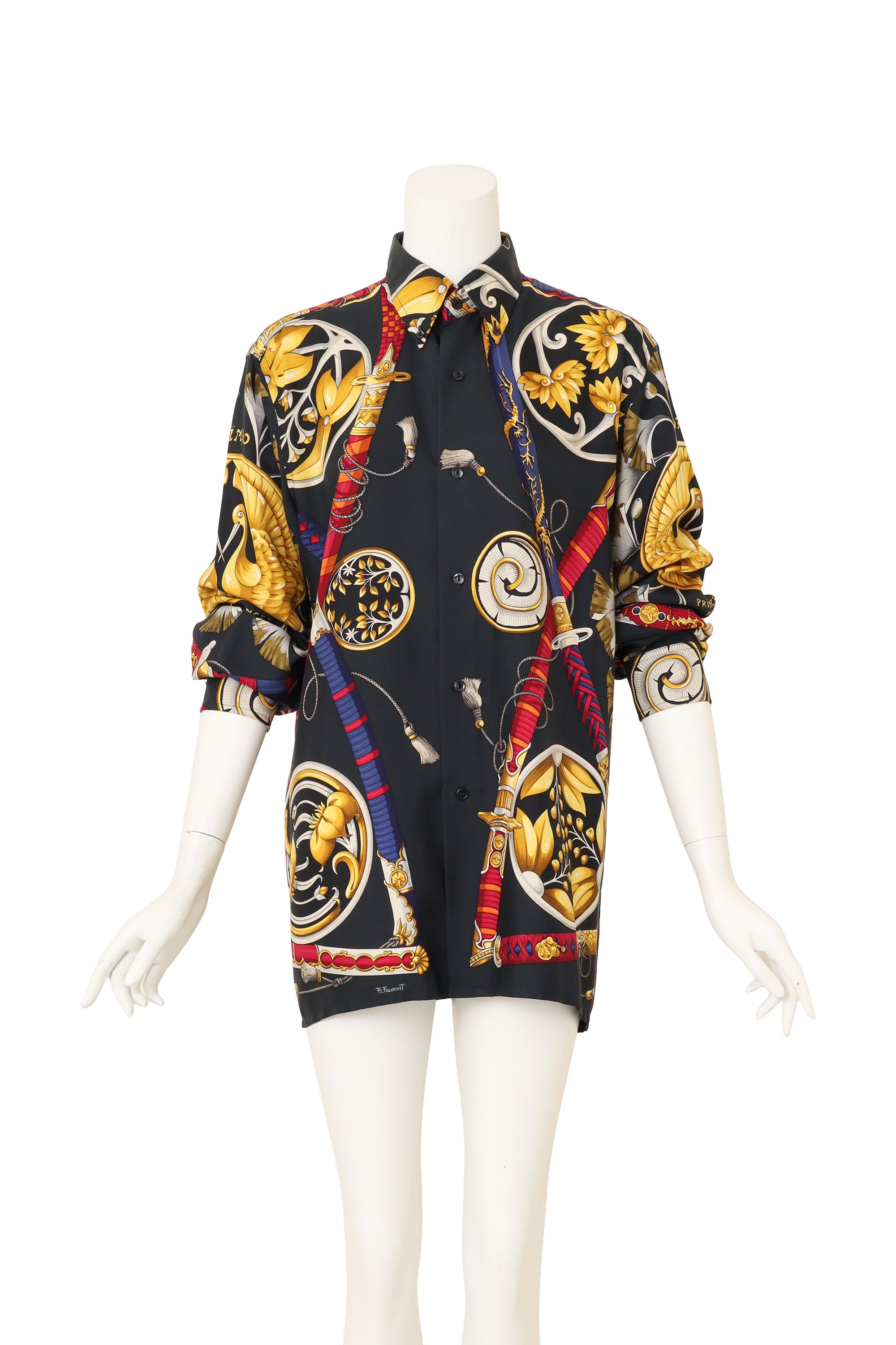 Princes Du Soleil Levant Blouse by Hermes on mannequin sleeves up @ Recess LA