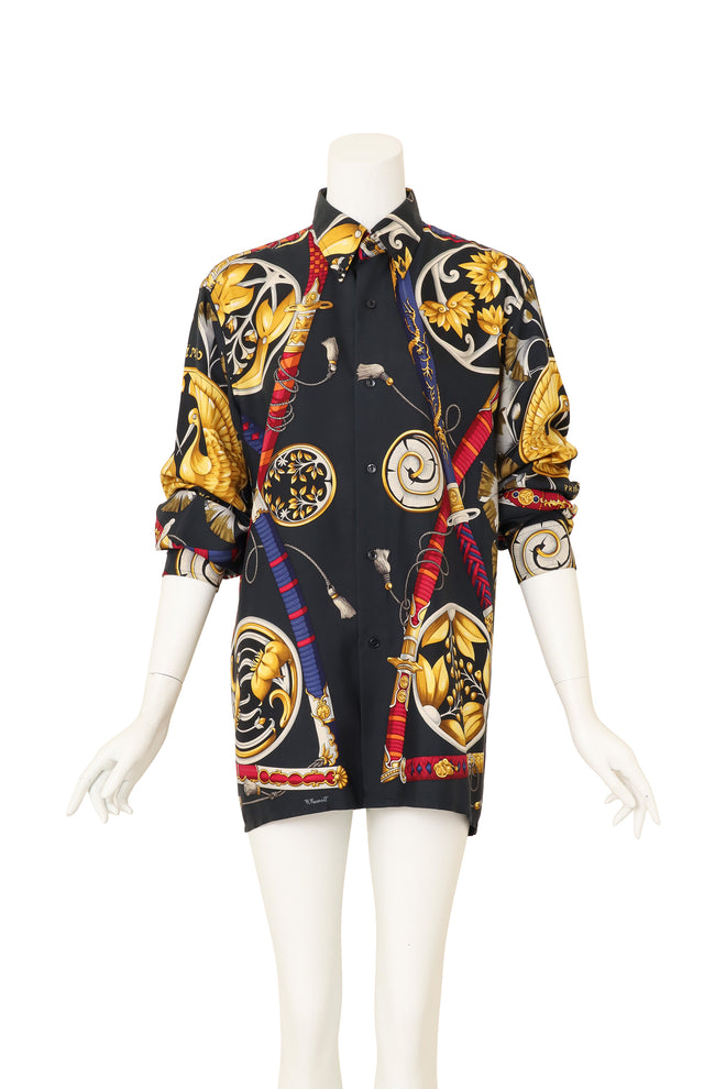 Princes Du Soleil Levant Blouse by Hermes on mannequin sleeves up @ Recess LA