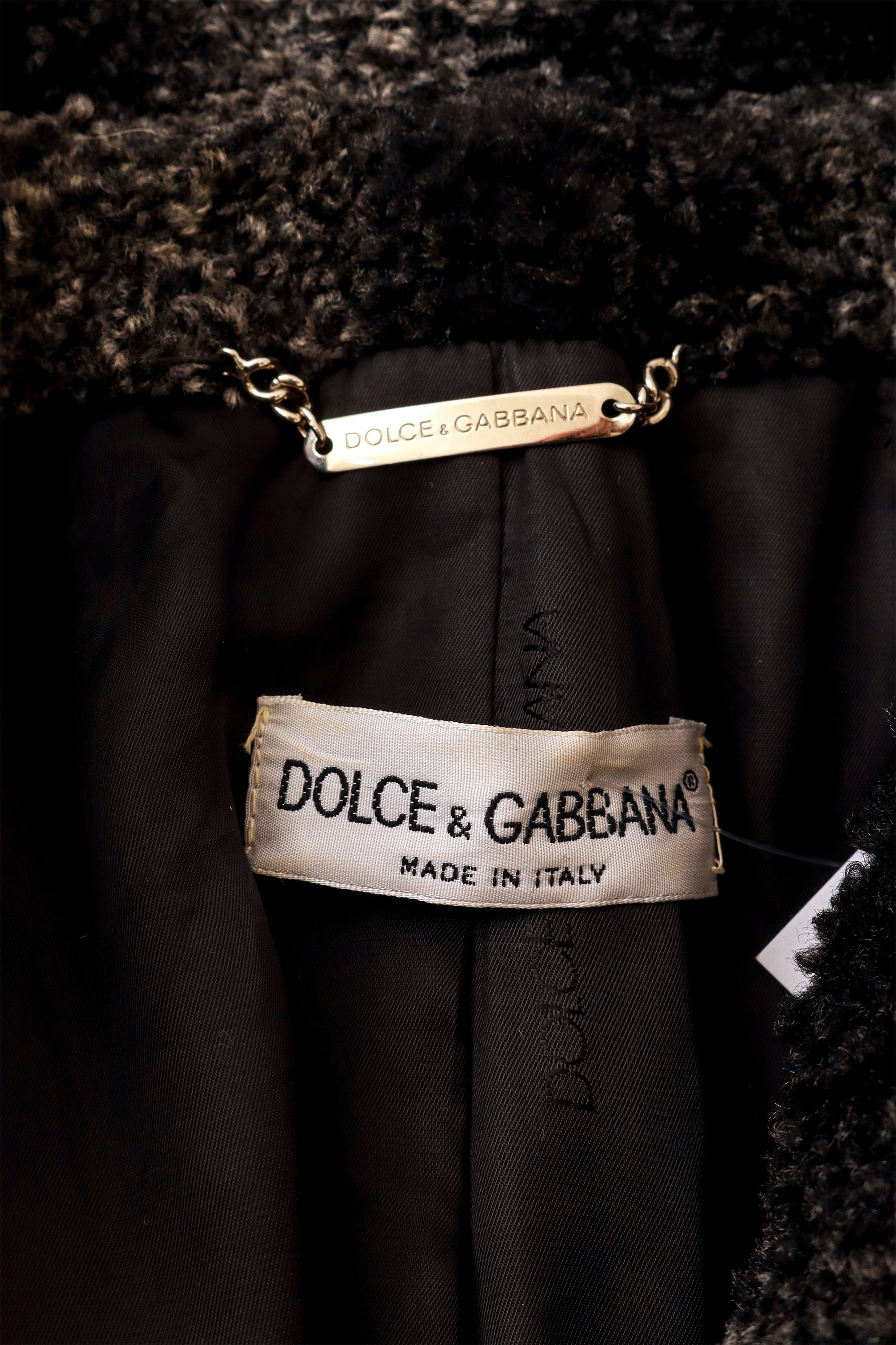 fur jacket by Dolce & Gabbana label  @ Recess LA
