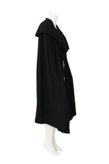 Wool Blend Ruffle Tassel Cape side view mannequin @Recess LA