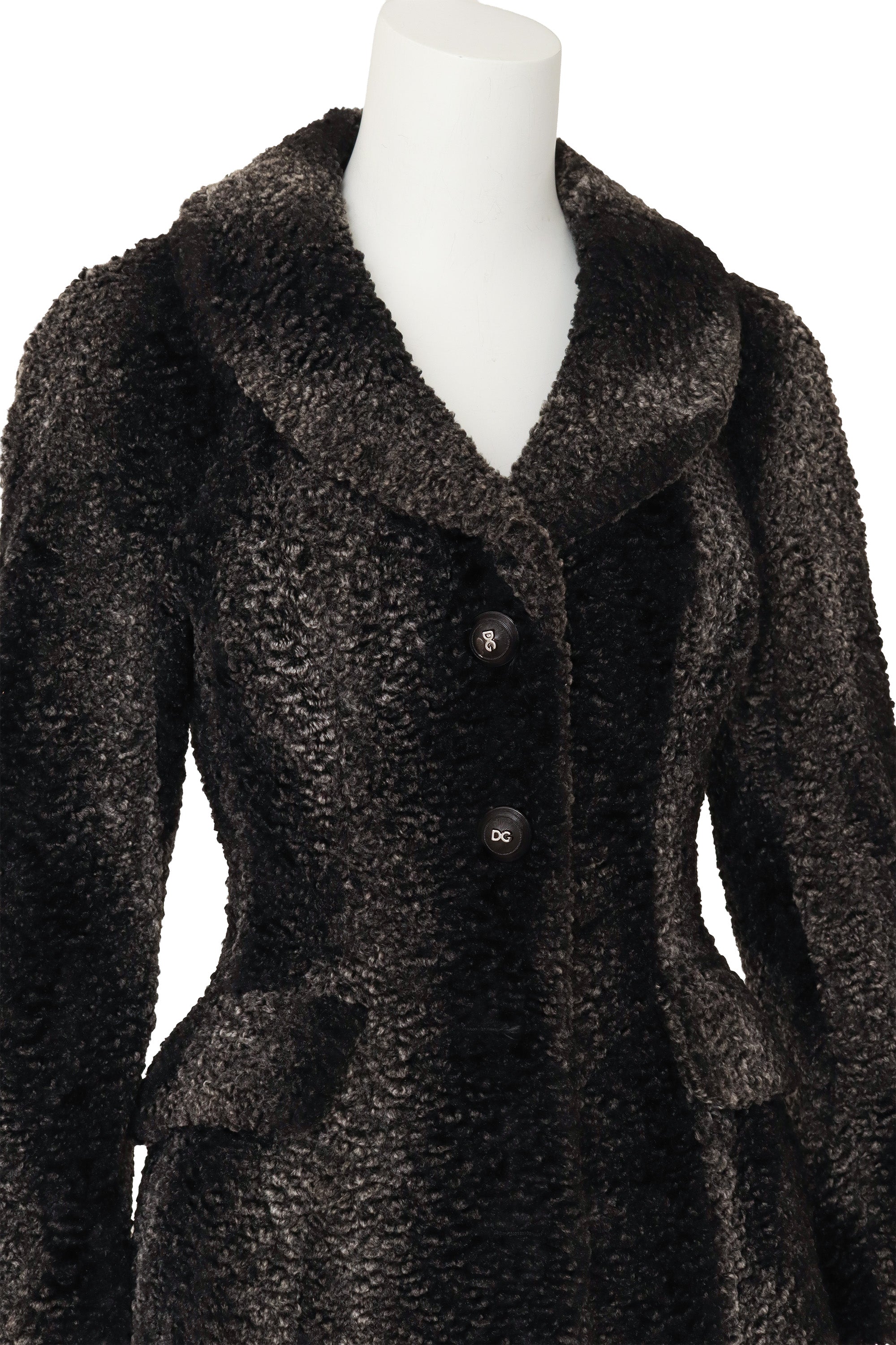 fur jacket by Dolce & Gabbana on mannequin close @ Recess LA