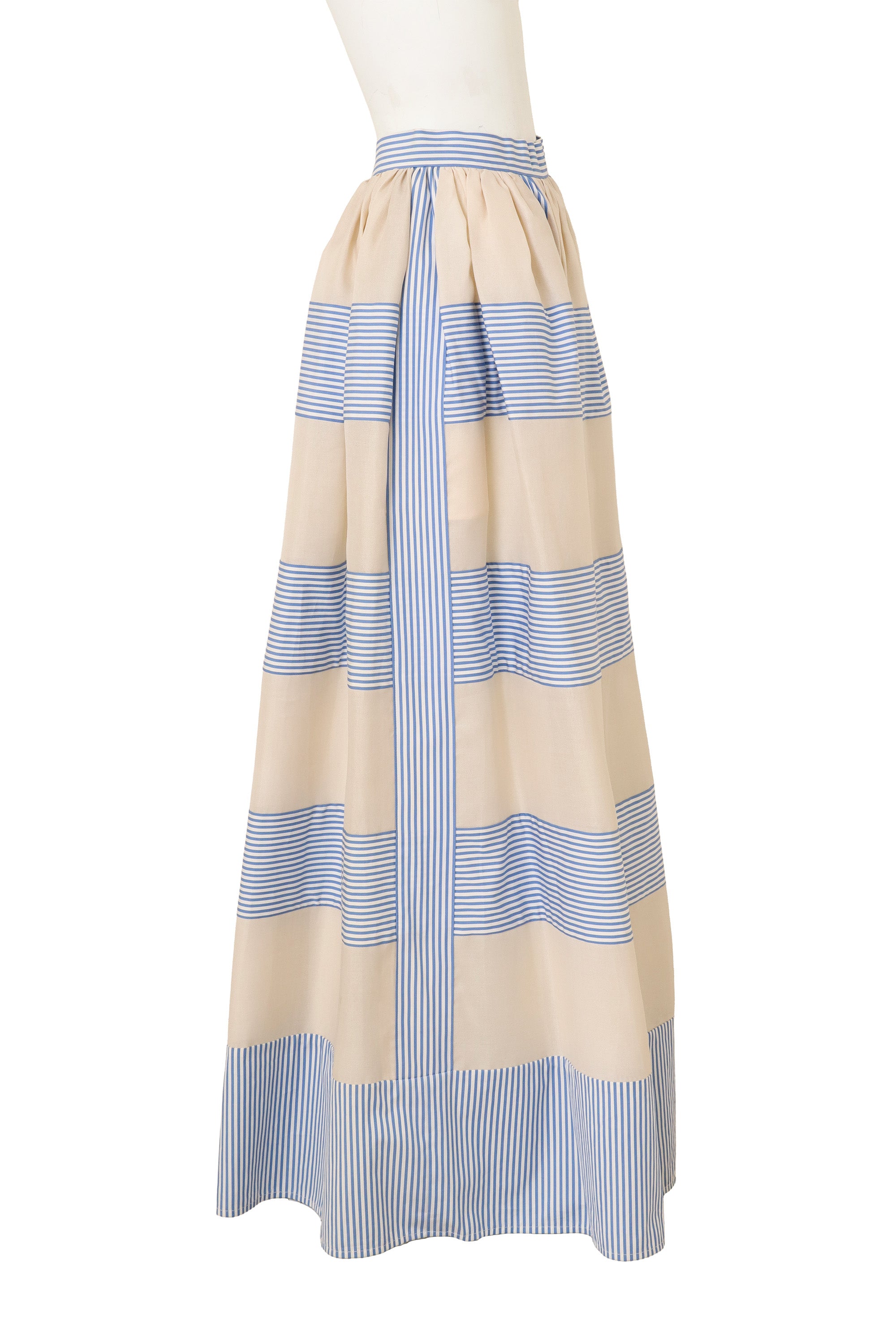 Striped Gazar Ball Skirt by Bill Blass on mannequin side @ Recess LA