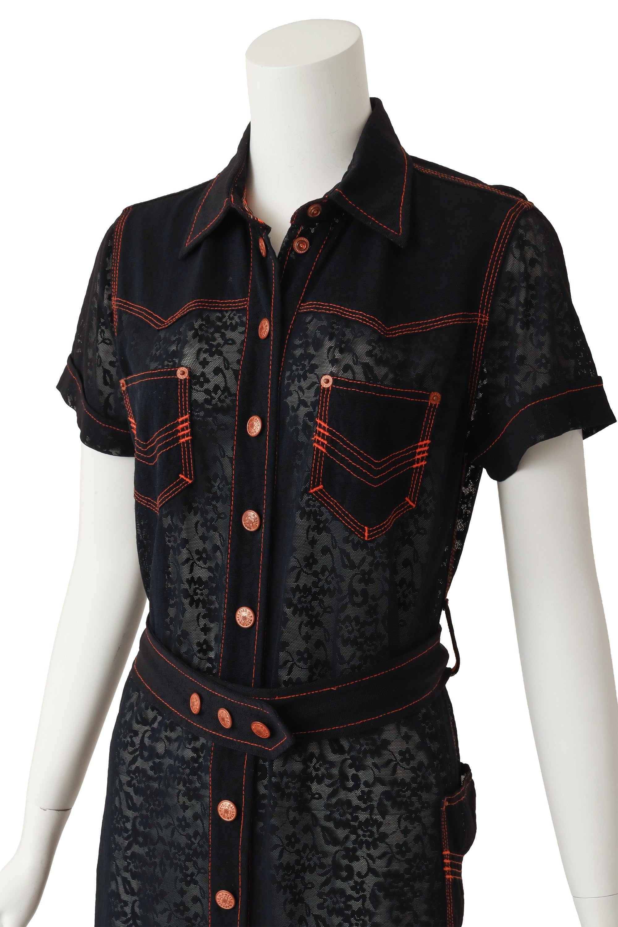 Lace Shirt Dress by Jean Paul Gaultier on mannequin close @ Recess LA