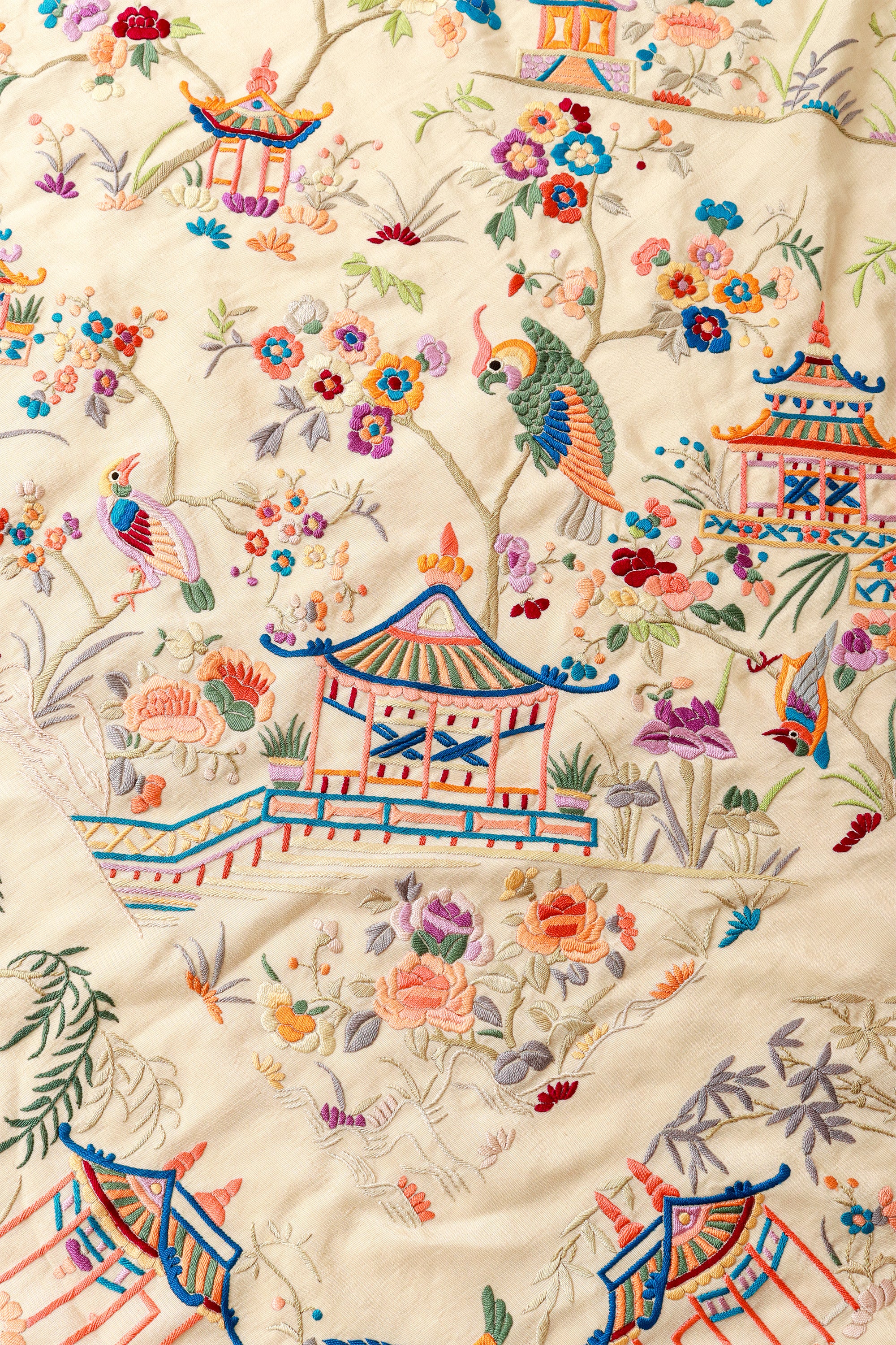 Embroidered Piano shawl close @ Recess LA