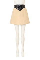 Vinyl Bandwaist Mohair Mini Skirt by Pierre Cardin on mannequin @ Recess LA