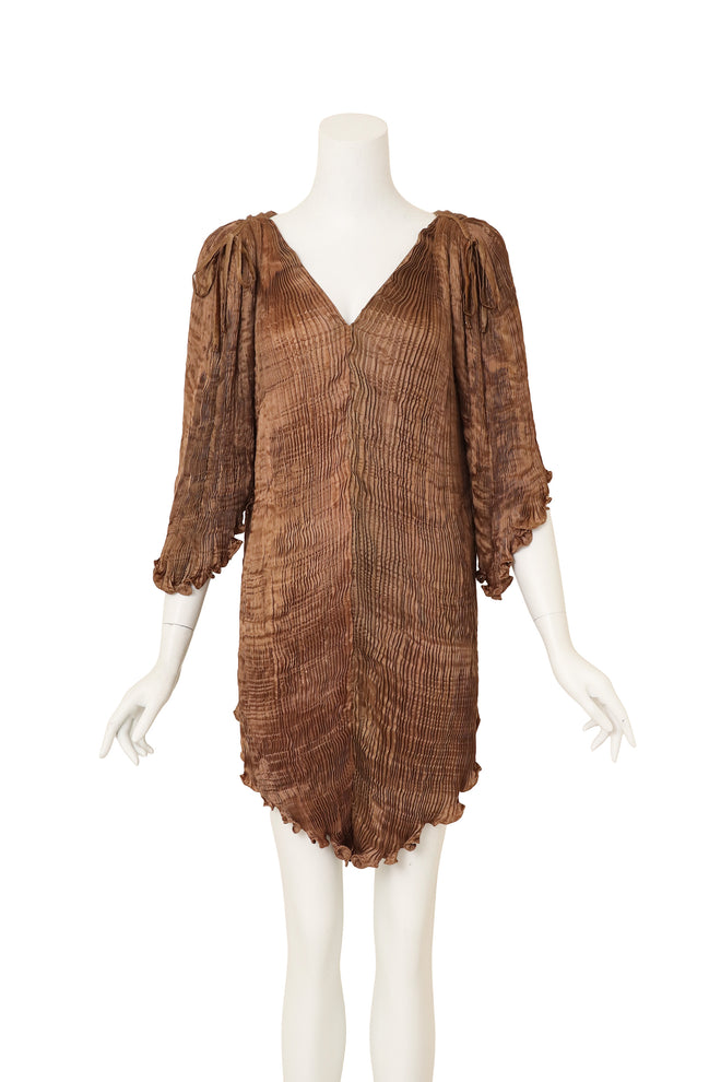 Plisse Silk V Neck Top @Recess LA