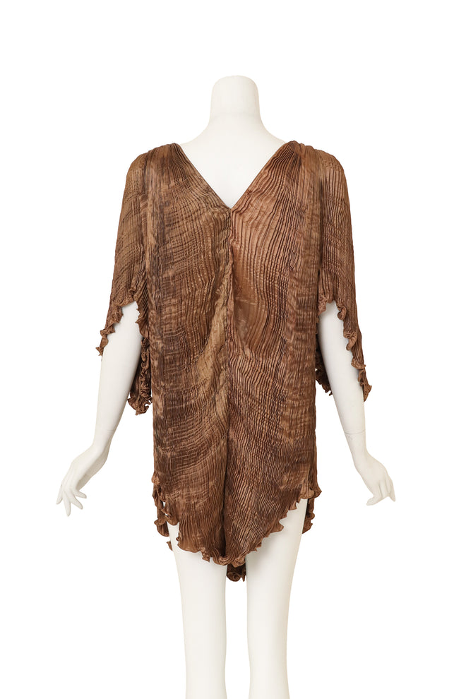 Plisse Silk V Neck Top mannequin back @Recess LA