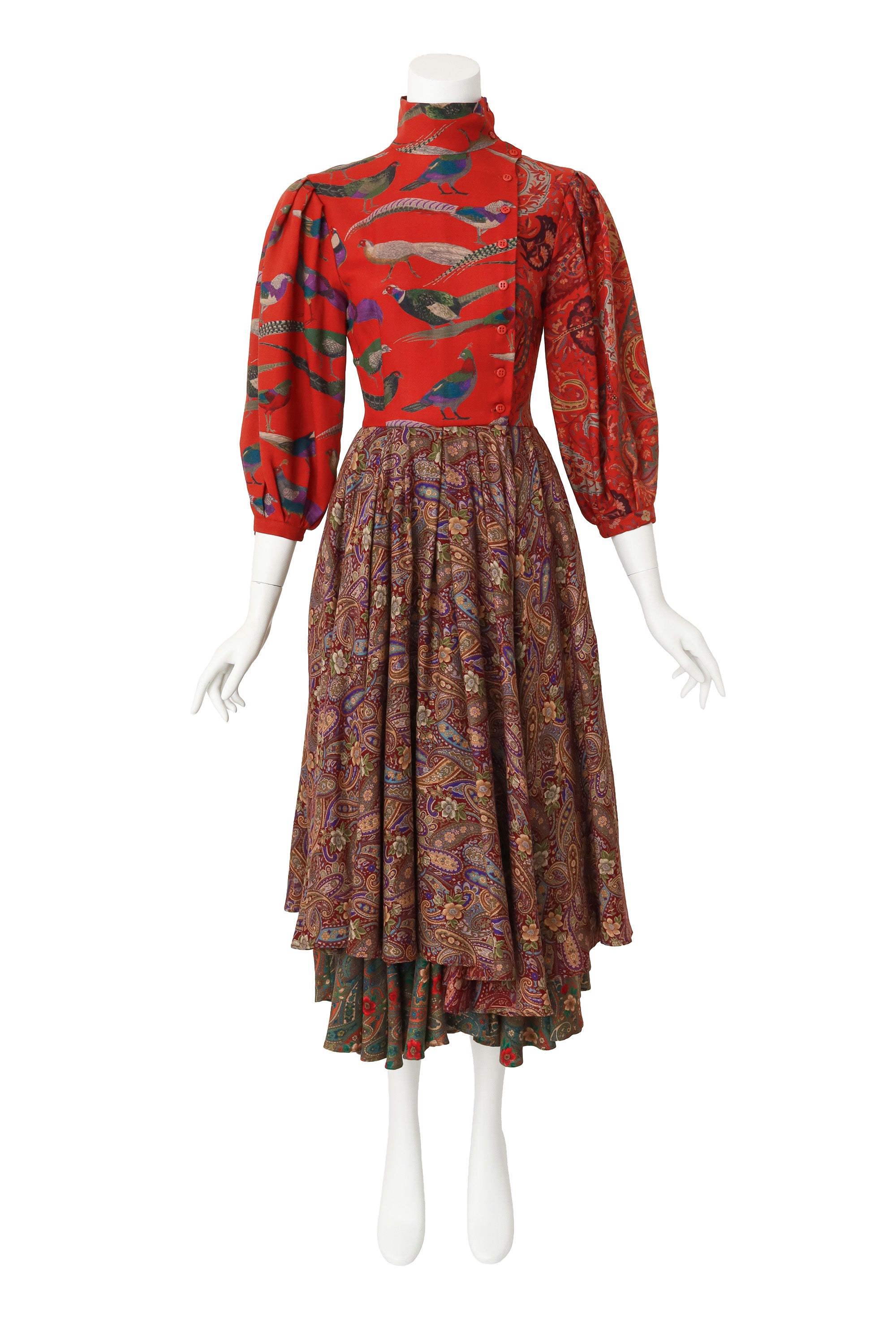 bird print dress by Perry Ellis on mannequin @ Recess LA