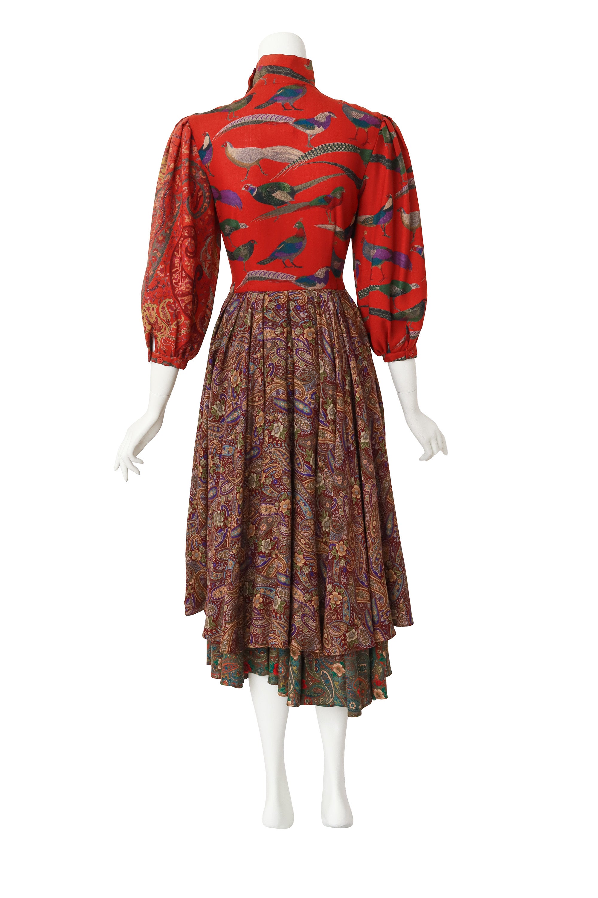 bird print dress by Perry Ellis on mannequin back @ Recess LA