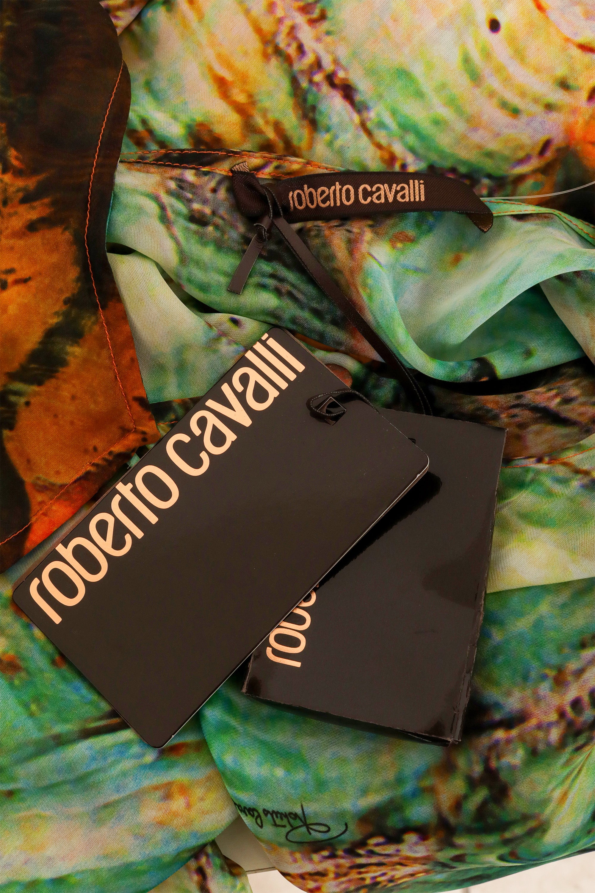 Shell Print Silk Caftan Dress label @Recess LA