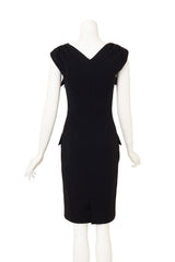 Vintage Galliano for Christian Dior Wool Envelope Pocket V-Neck Dress on mannequin back @ Recess LA