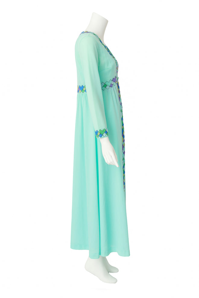 Geo Trim Robe & Dress Set by Emilio Pucci on mannequin side @ Recess LA