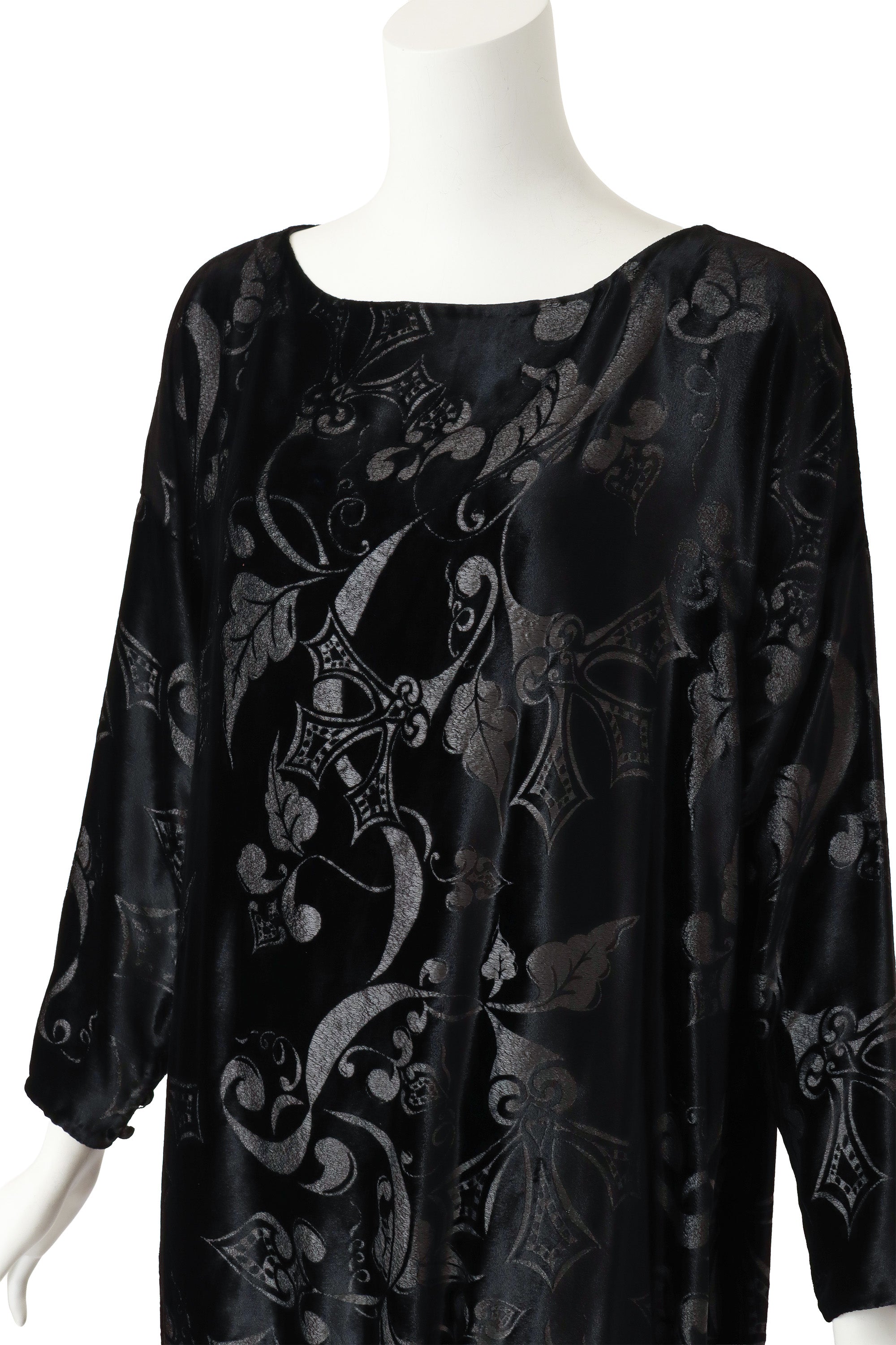 Silk Velvet Batwing Dress on mannequin close @ Recess LA