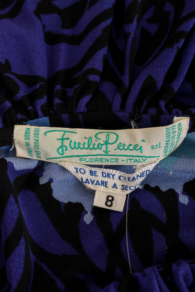 Emilio Pucci Long Sleeve Floral Print Top label @Recess LA