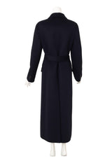 Prada Belted Wool Trench Coat on mannequin back @ Recess LA