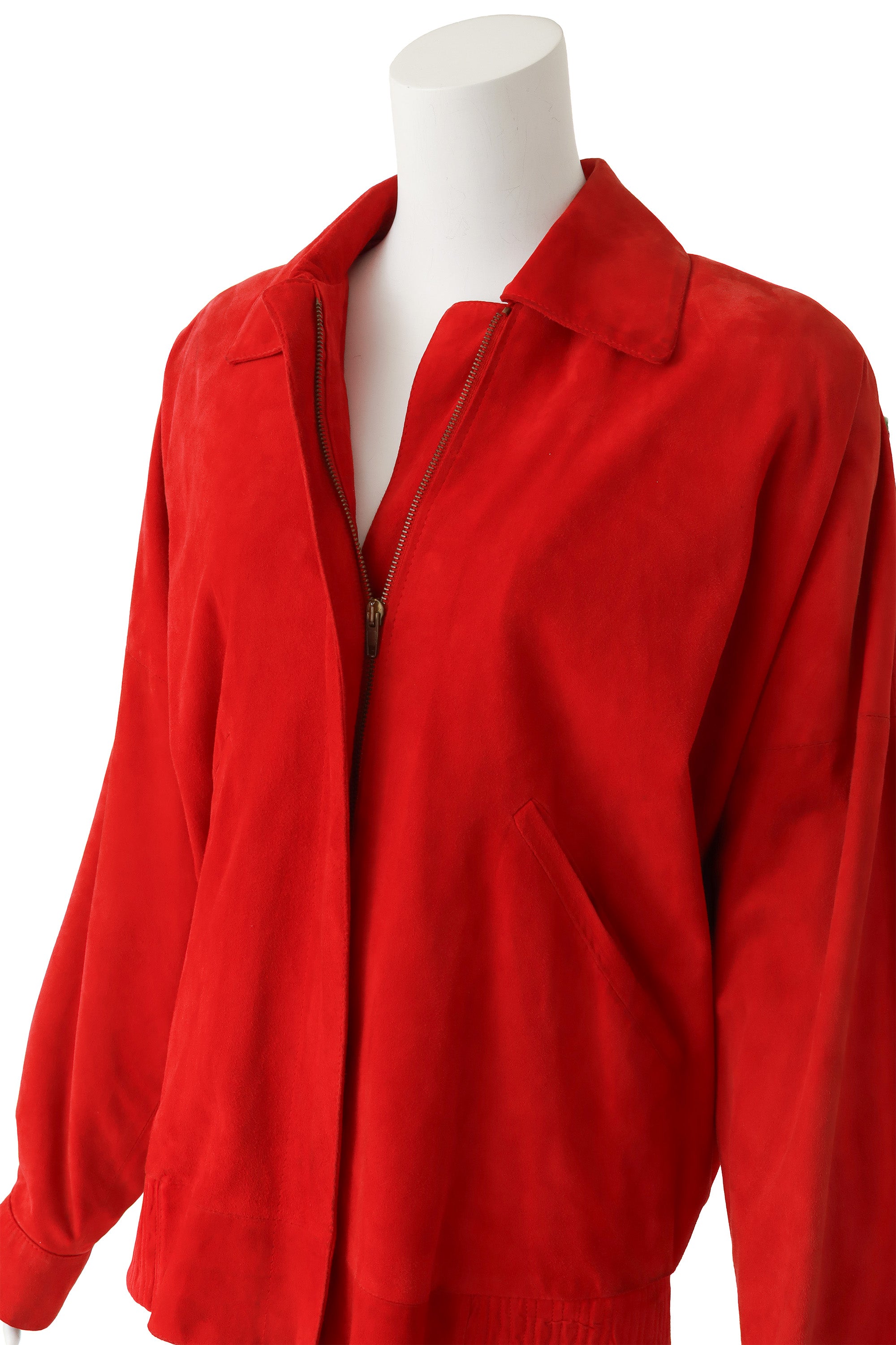 Suede jacket by Andrea Pfister on mannequin close @ Recess LA