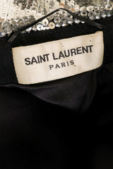 Vintage Saint Laurent off the shoulder sequin mini dress label @ Recess LA