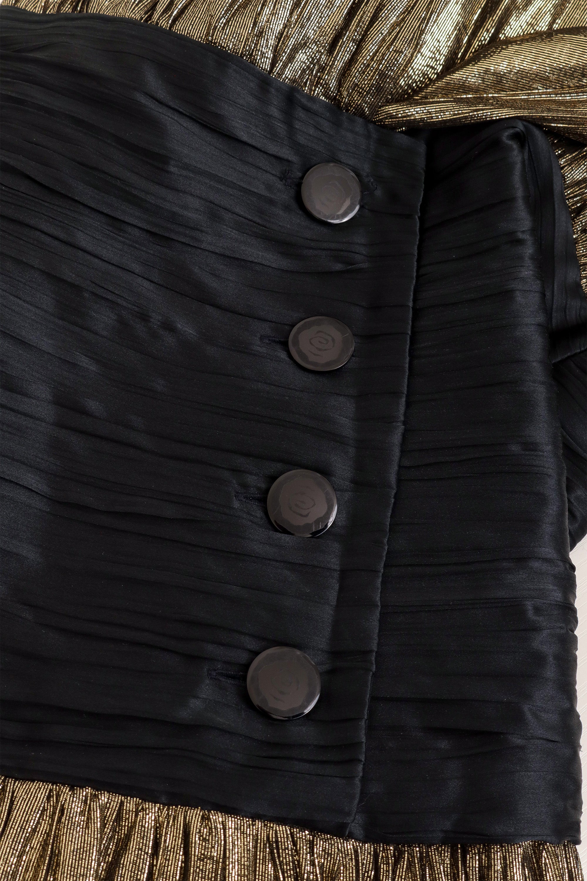 Metallic Plissé Dropwaist Dress