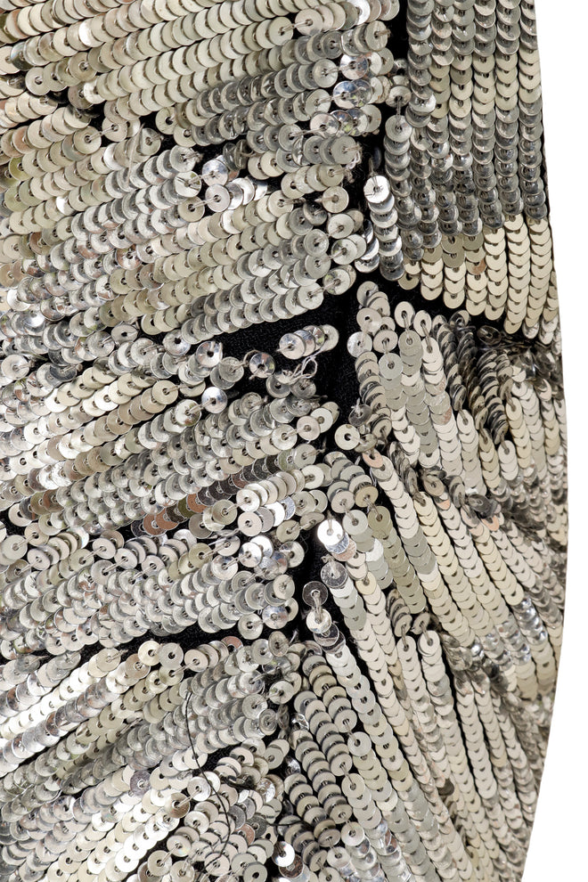 Vintage Saint Laurent off the shoulder sequin mini dress missing sequins 3 @ Recess LA