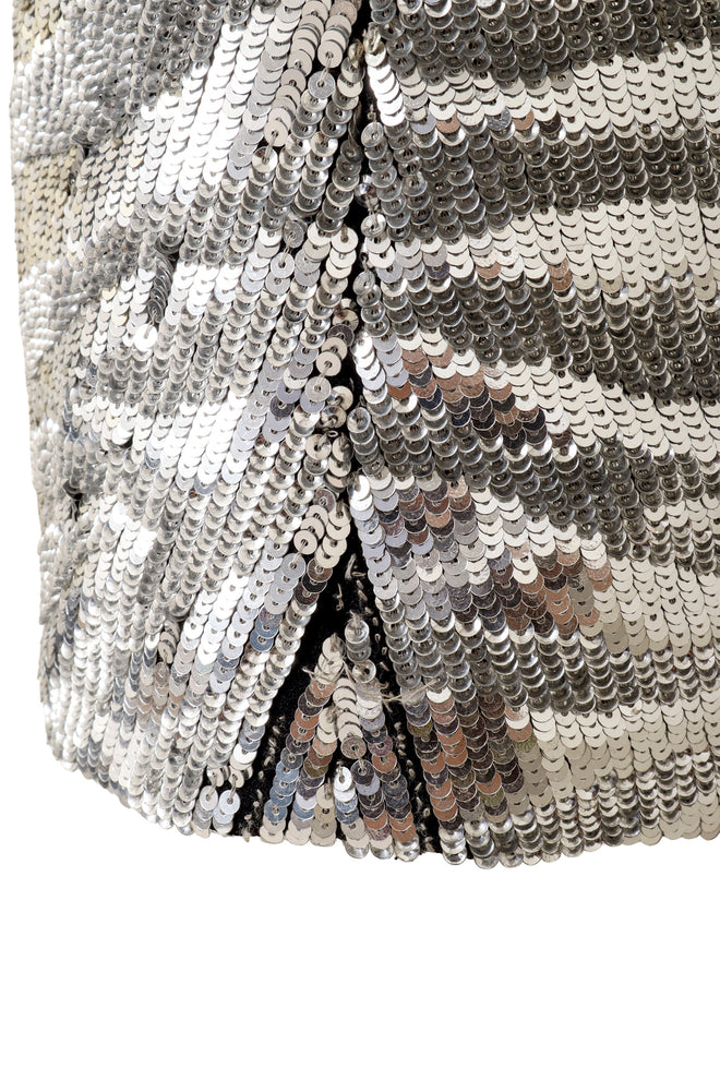 Vintage Saint Laurent off the shoulder sequin mini dress missing sequins 4 @ Recess LA