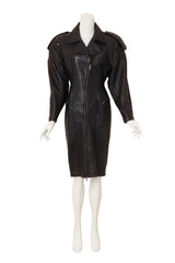 Sculpted Leather Moto Dress by North Beach Leather on mannequin @ Recess LA