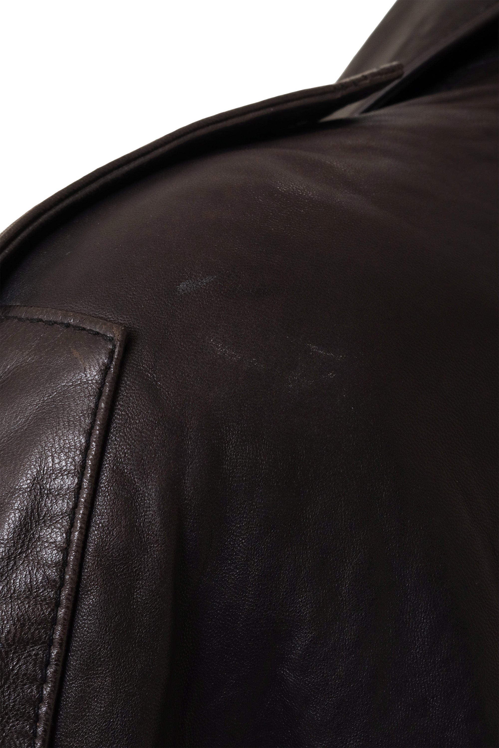 Sculpted Leather Moto Dress by North Beach Leather on mannequin shoulder scuff @ Recess LA