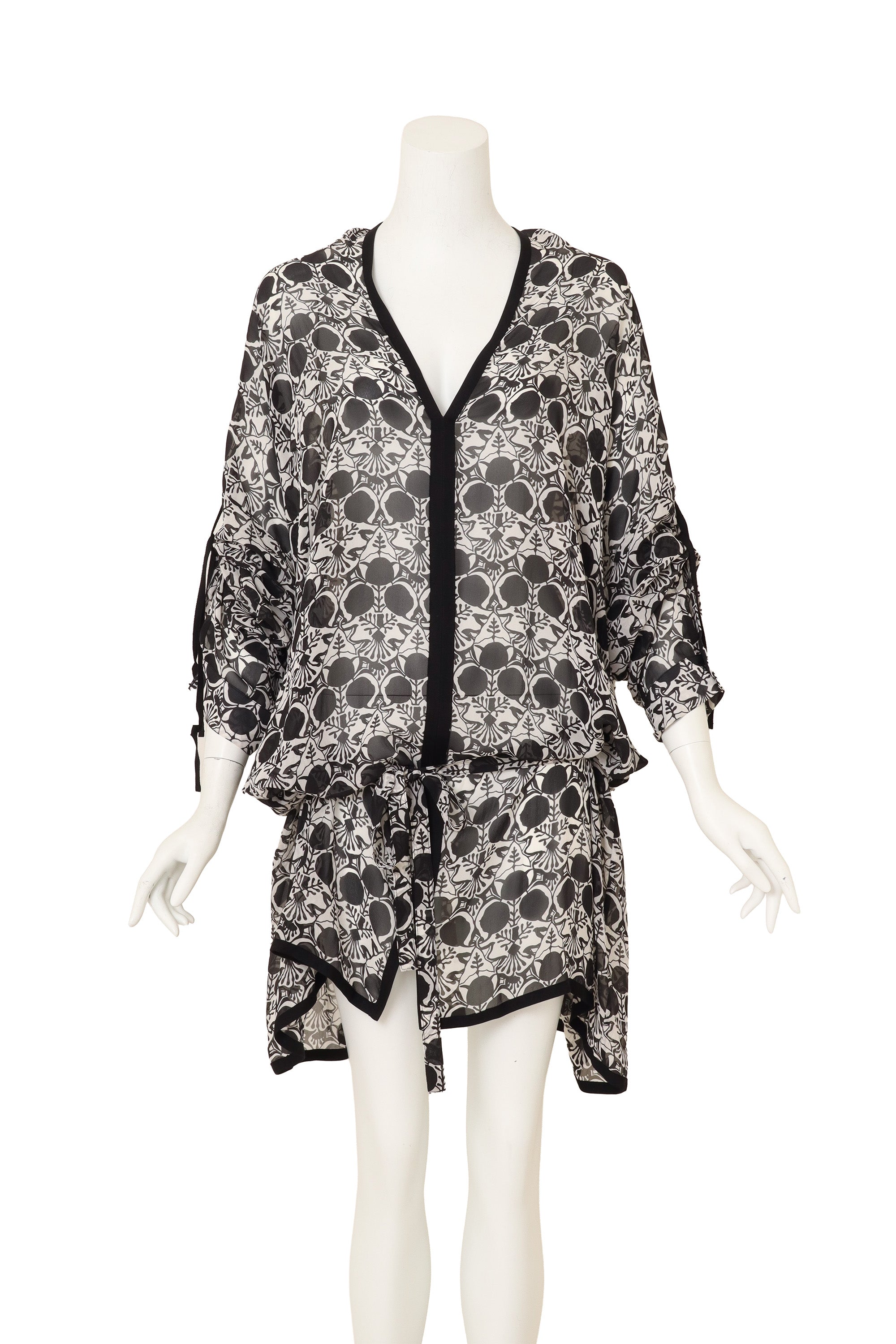 Abstract Floral Print Tunic by Anne Demeulemeester on mannequin close @ Recess LA