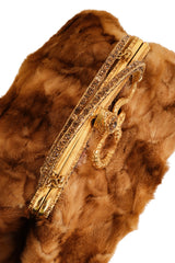 Vintage Clara Kasavinas Snake Handle Mink Handbag top handles @ Recess LA