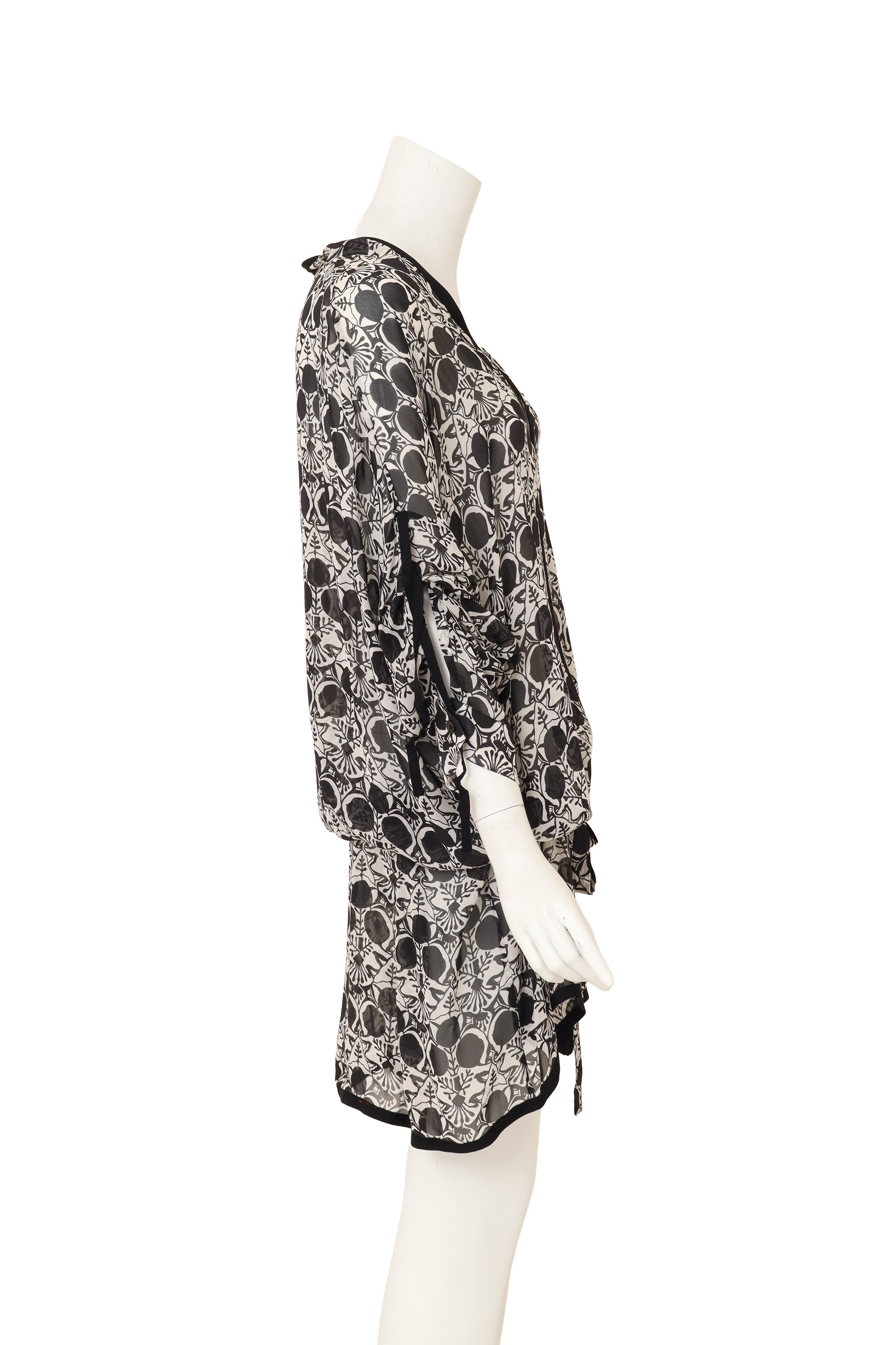 Abstract Floral Print Tunic by Anne Demeulemeester on mannequin side @ Recess LA