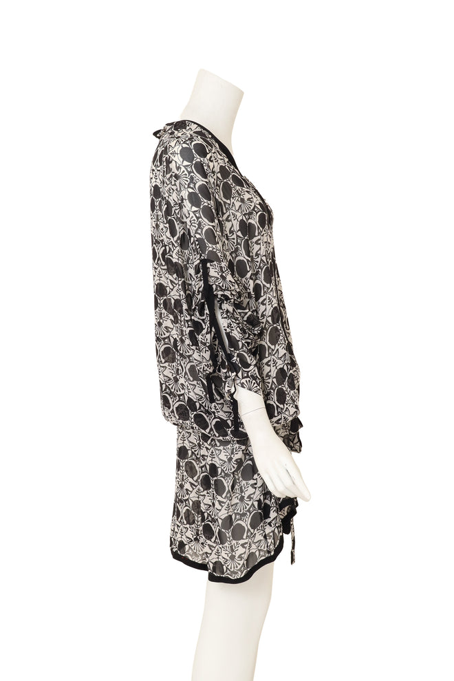 Abstract Floral Print Tunic by Anne Demeulemeester on mannequin side @ Recess LA
