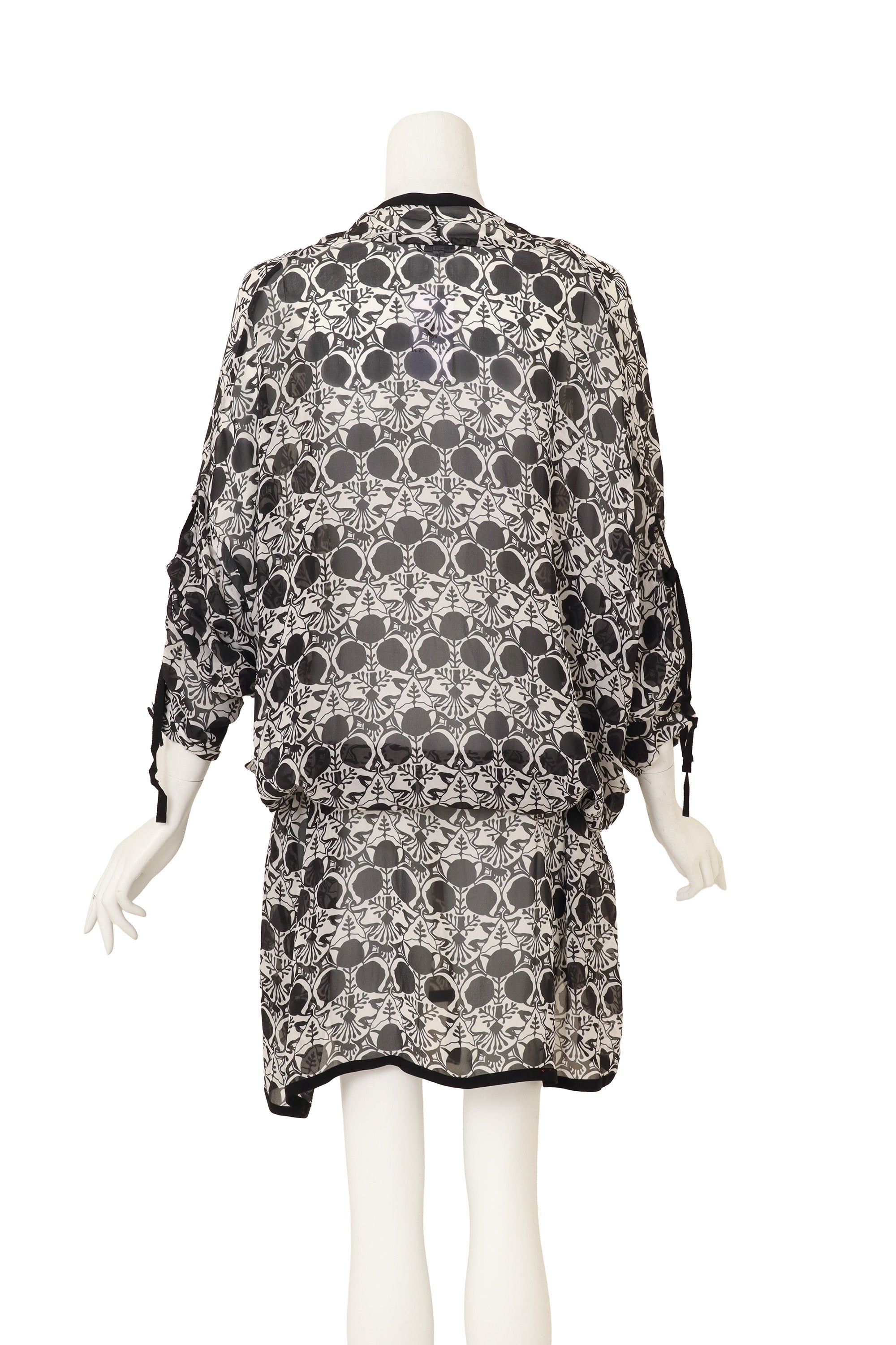 Abstract Floral Print Tunic by Anne Demeulemeester on mannequin back @ Recess LA