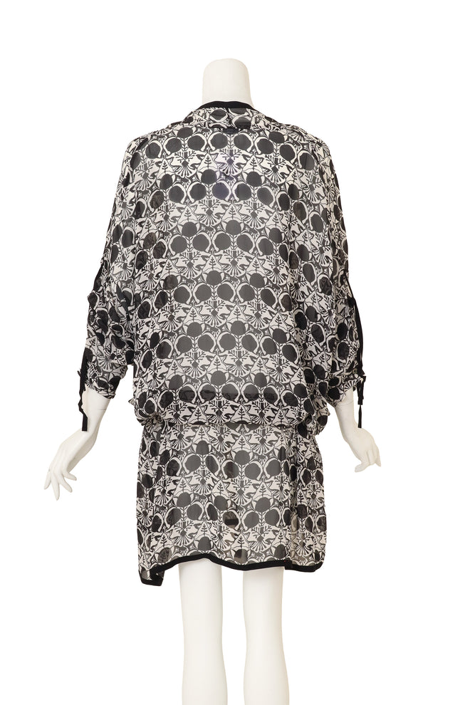 Abstract Floral Print Tunic by Anne Demeulemeester on mannequin back @ Recess LA