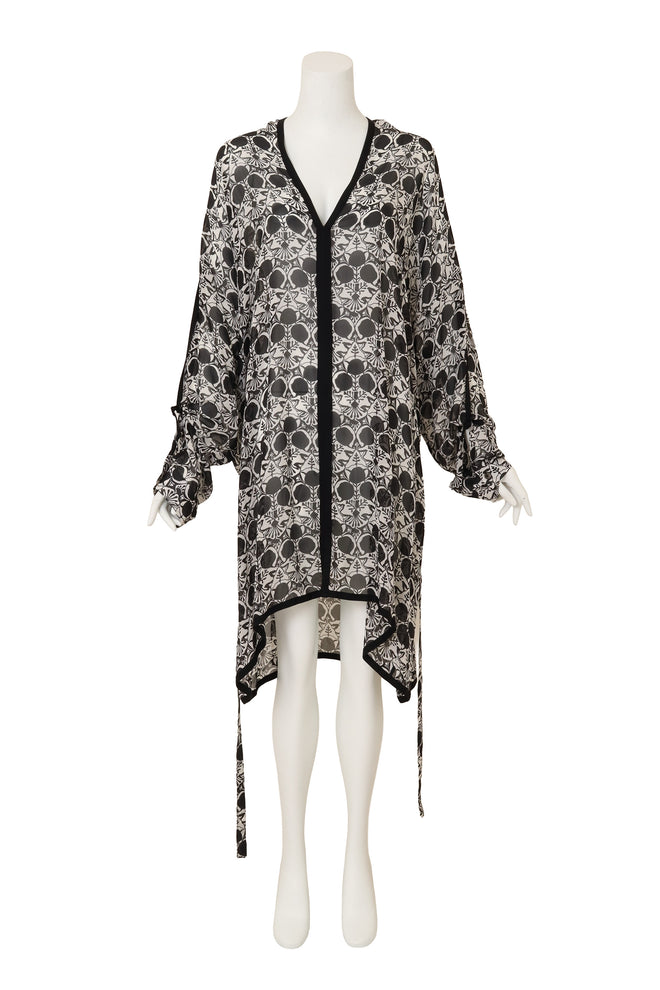 Abstract Floral Print Tunic by Anne Demeulemeester on mannequin front @ Recess LA 