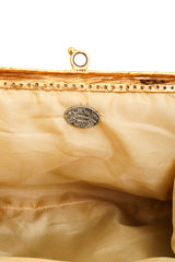 Vintage Clara Kasavinas Snake Handle Mink Handbag signature plaque @ Recess LA
