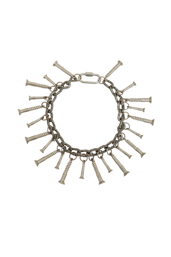 Silver Screw Fringe Collar Necklace by Todd Oldham @ Recess LA