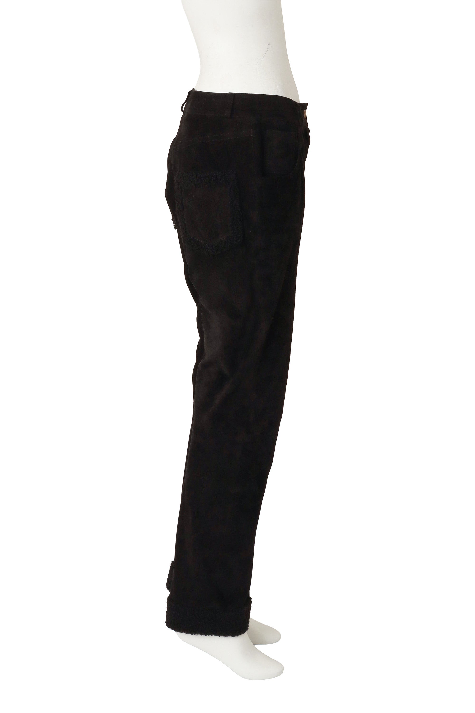 Vintage Christian Dior black suede pants Side on Mannequin @RecessLA 