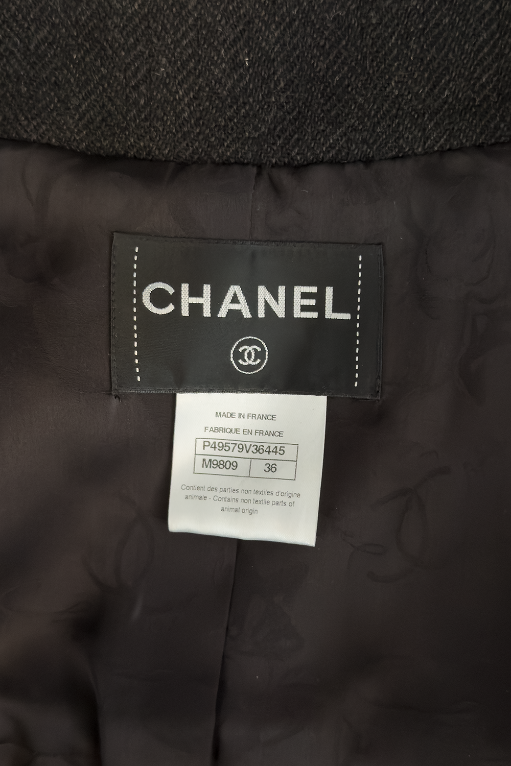 Chanel 2014 Pre-Fall Herringbone Leather Fringe Jacket signature label @recess la