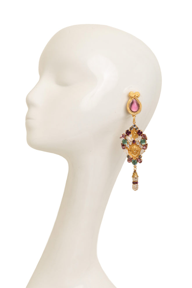 Medusa Pearl Drop Earrings by Hanna Bernhard on mannequin @ Recess LA