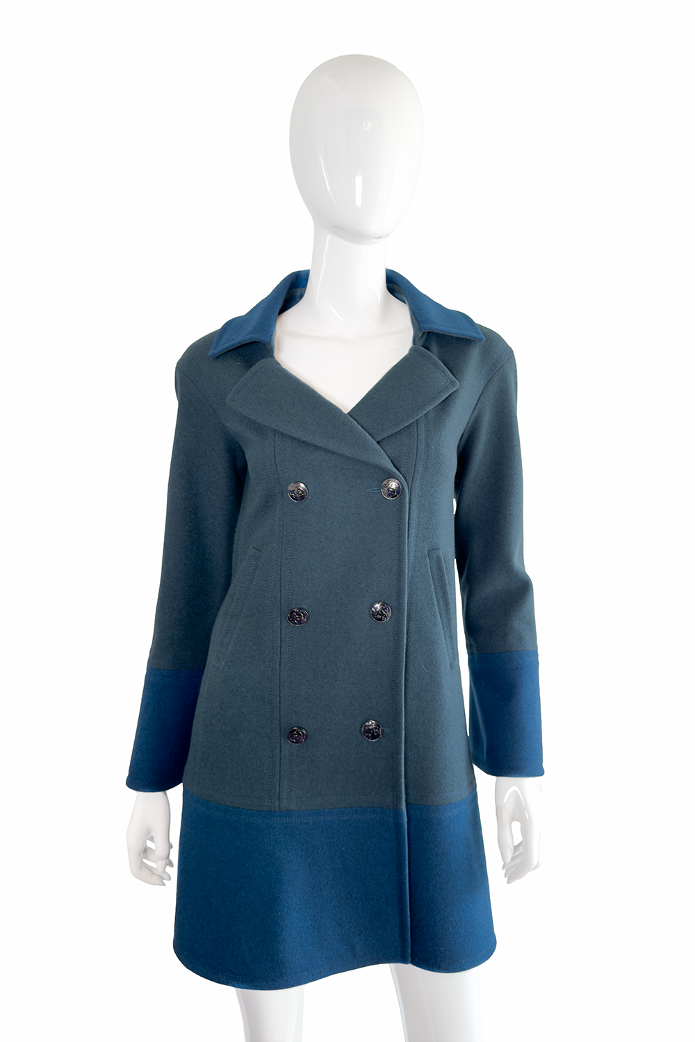 Chanel 2013 F/W Double Breasted Peacoat front on mannequin @recess la