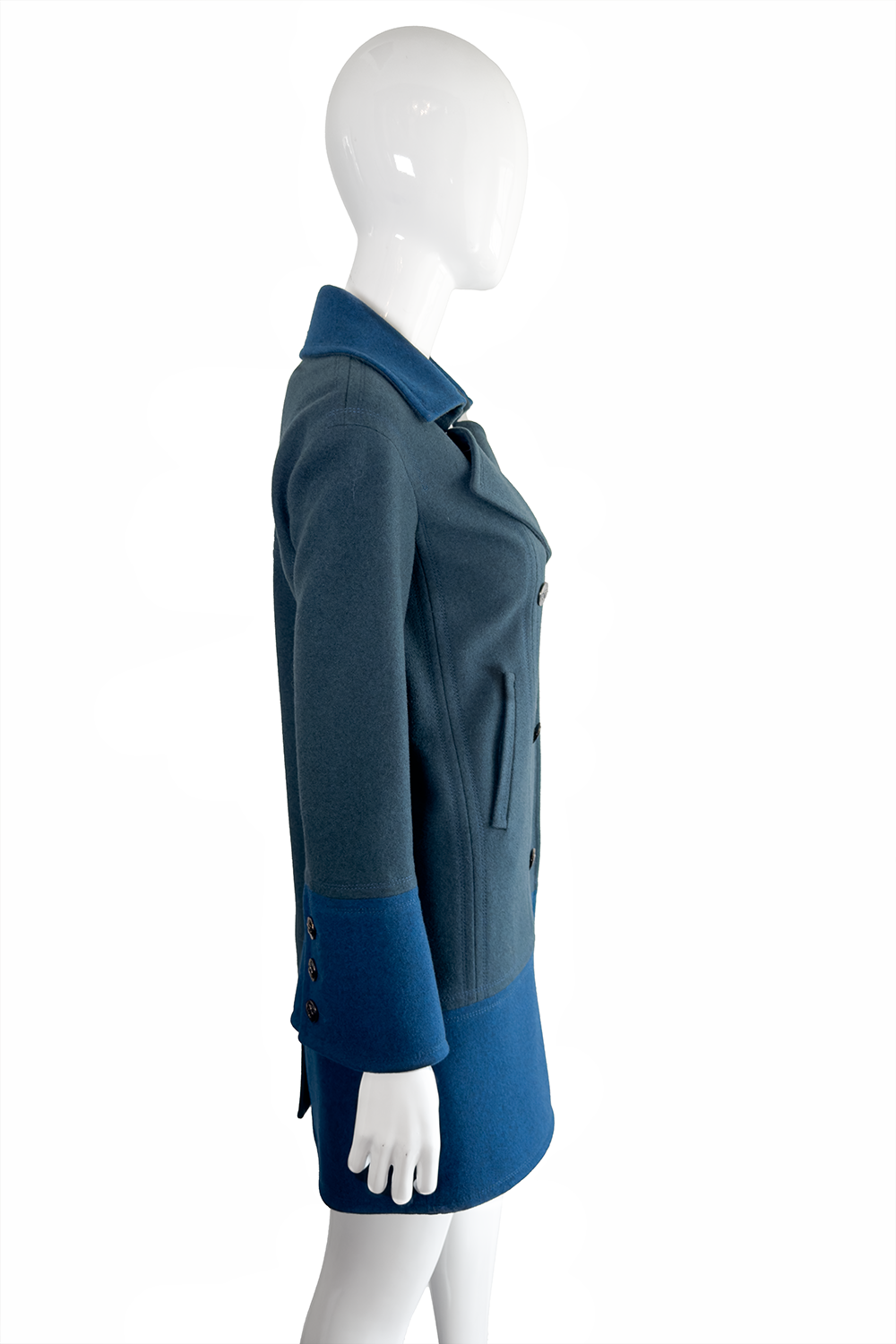 Chanel 2013 F/W Double Breasted Peacoat side on mannequin @recess la