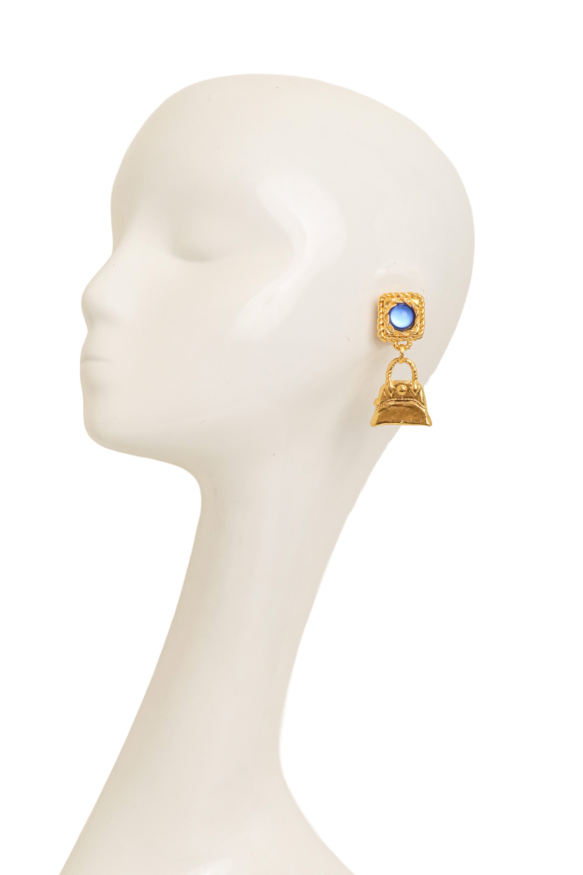 Cabochon Handbag Drop Earrings by Hannah Bernhard on mannequin @ Recess LA