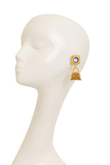 Cabochon Handbag Drop Earrings by Hannah Bernhard on mannequin @ Recess LA