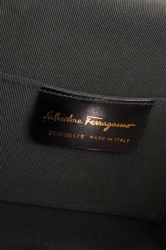 Salvatore Ferragamo Top Handle Wicker Basket Bag label @ Recess LA